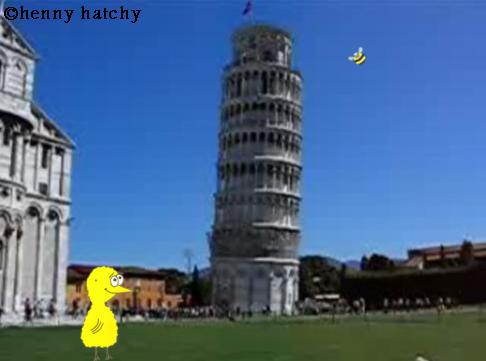 henny hatchy Schiefer Turm von Pisa Italien henny hatchy Sniggel Geschenk Henny hatchy Sniggel Wyrm Plumbee jimjams Küken Spinne Schnecke Hummel Regenwurm Wurm Comic Cartoon